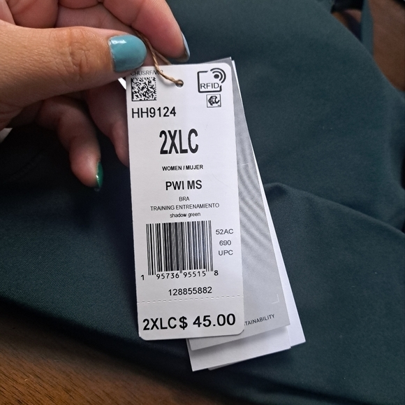NWT ADIDAS TRAINING SPORTS BRA IN SHADOW GREEN - Picture 6 of 12